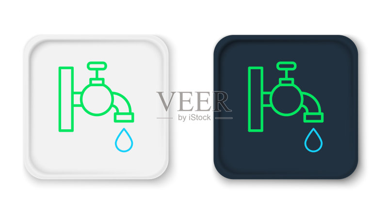 白色背景上的水龙头图标图标素材