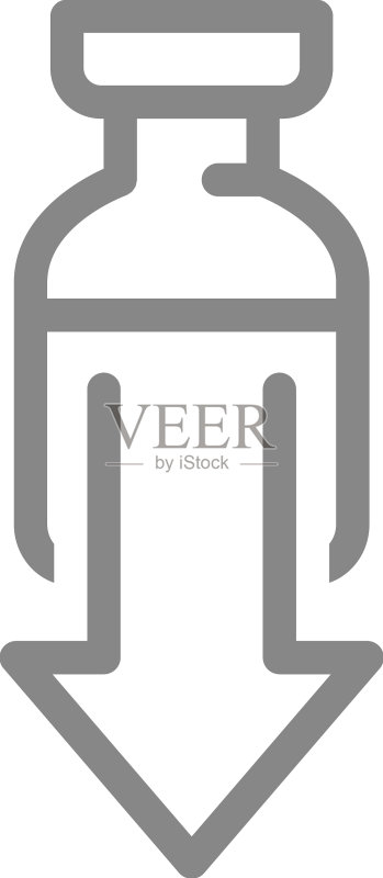 医疗安瓿瓶和向上箭头线性图标图标素材
