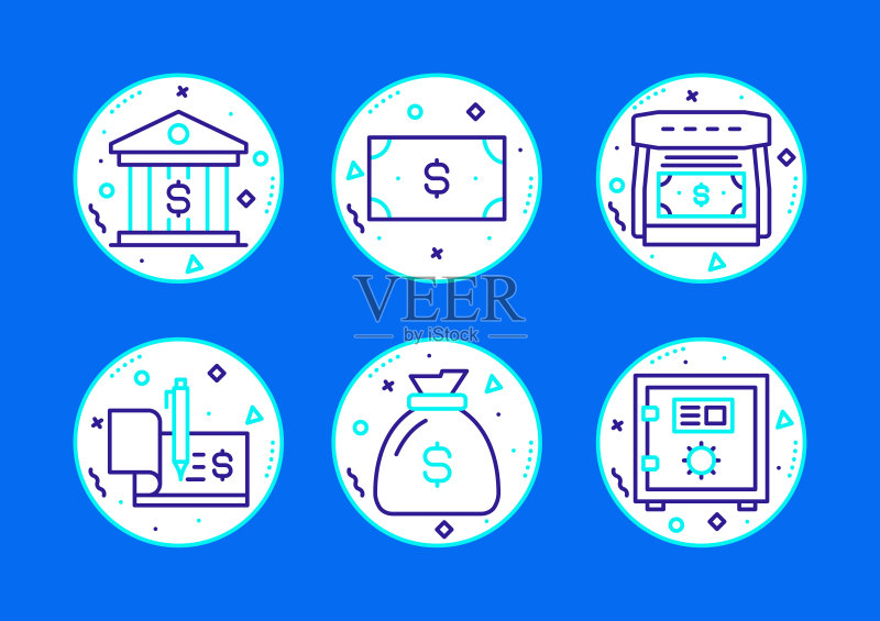 金钱相关线性图标矢量符号插图图标素材