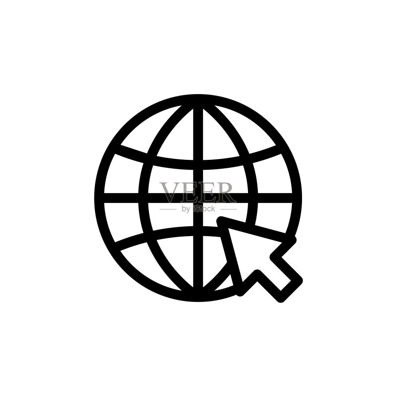 扁平风格地球网络图标符号标志图标素材