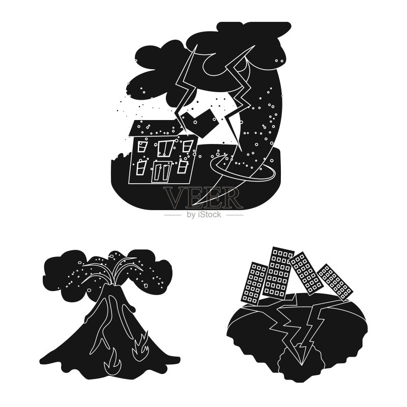 灾难和崩溃符号设计图标素材