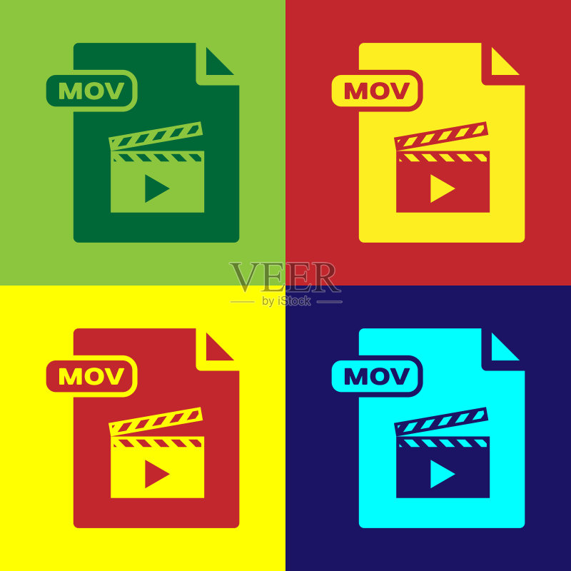 MOV文件下载按钮图标图标素材