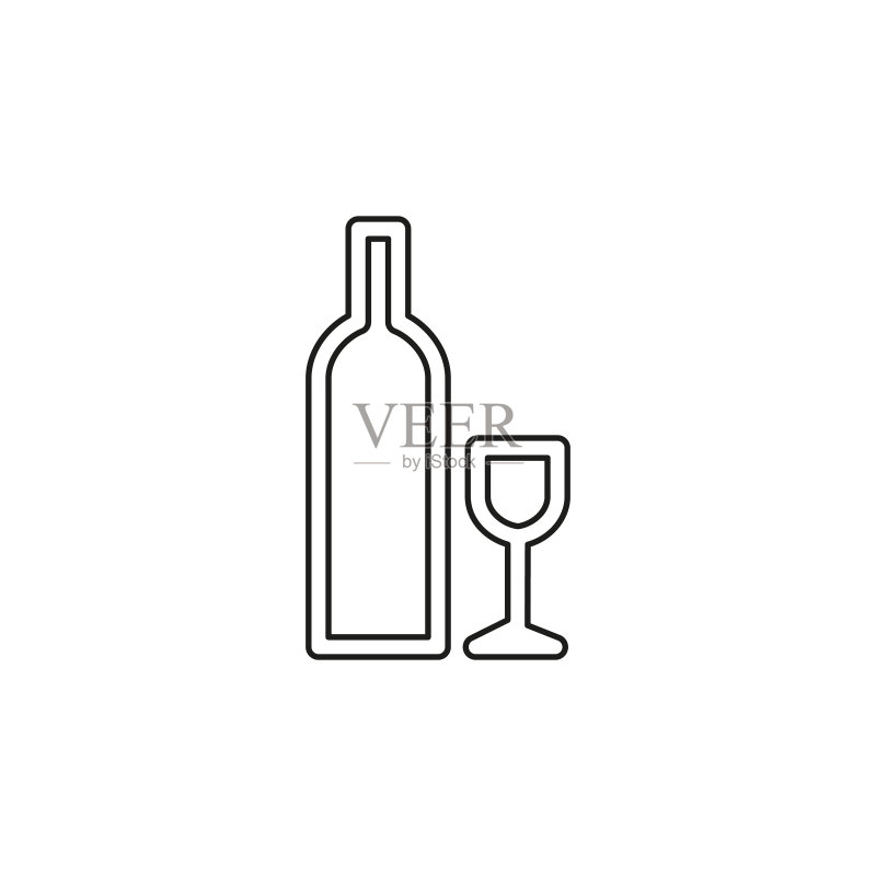 啤酒瓶和玻璃杯图标图标素材