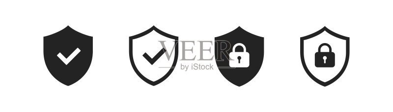 盾牌安全隐私保护矢量图标，保护图标集图标素材