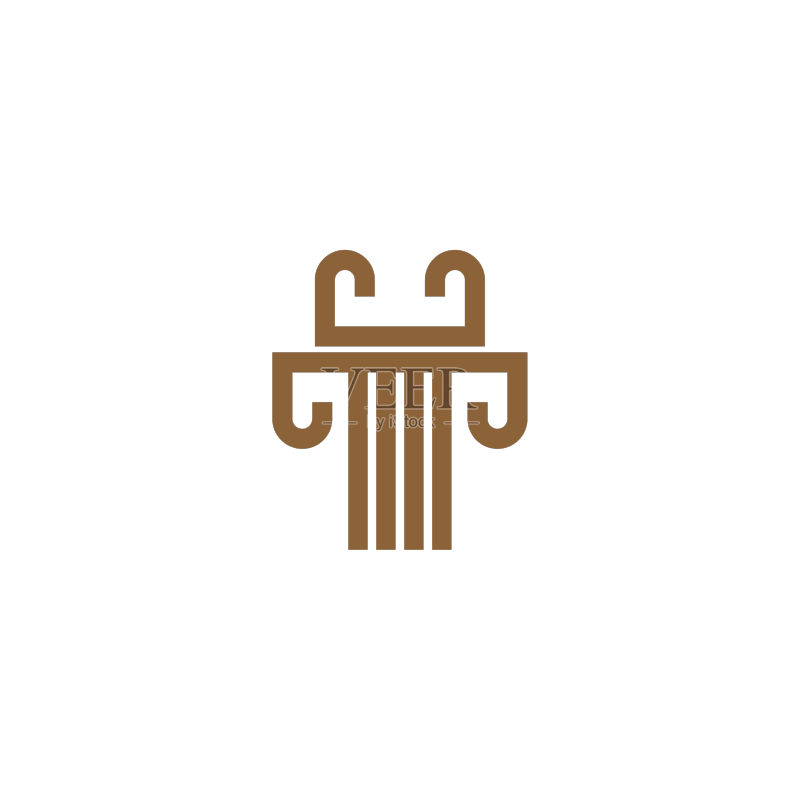 柱子图标logo扁平风格设计模板图标素材
