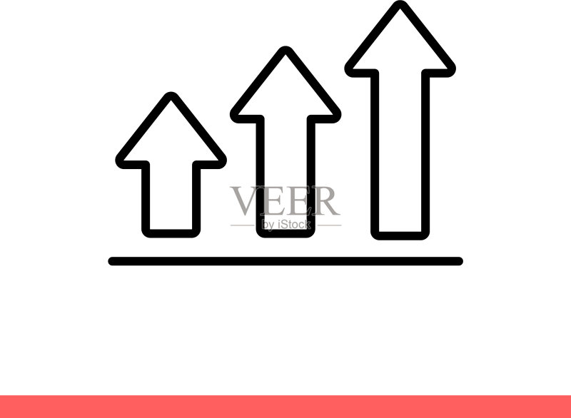 用于Web或移动应用程序的增长条形图图标图标素材