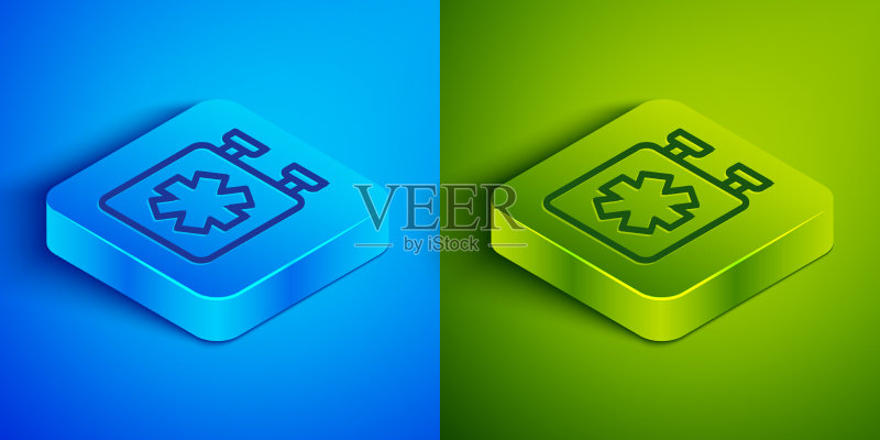 2.5D线条医疗急救符号图标素材