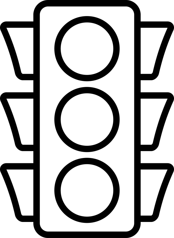 轮廓风格的交通信号灯图标图标素材
