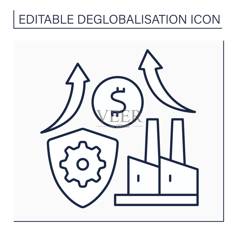 贸易保护主义线性图标图标素材