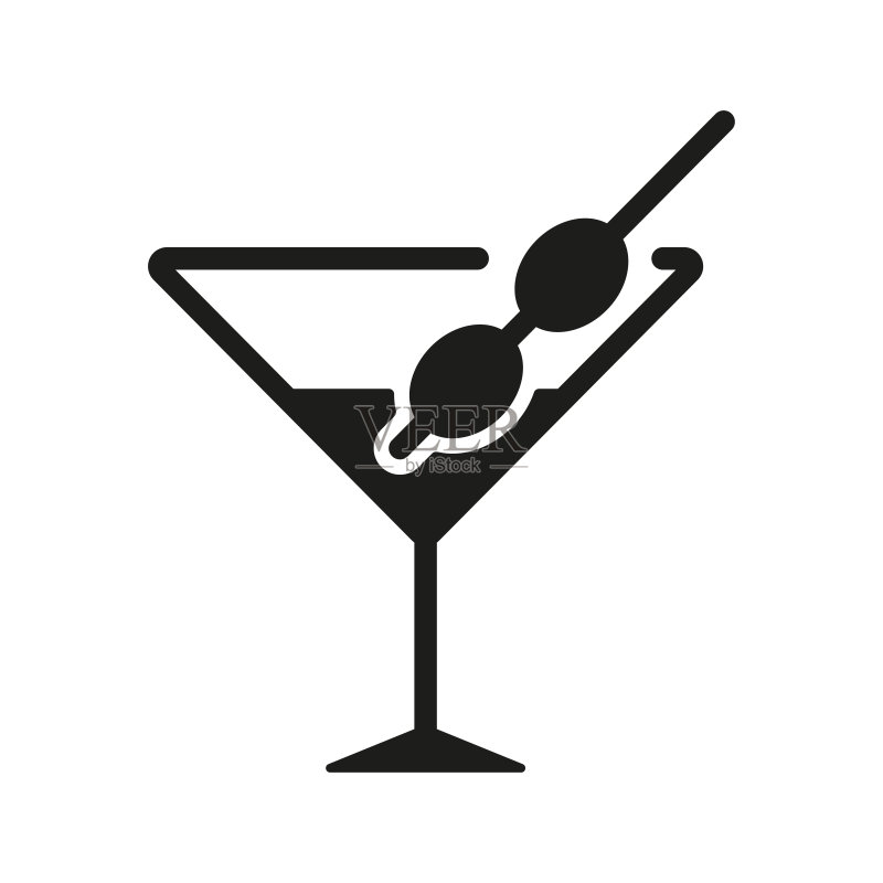 鸡尾酒轮廓图标图标素材