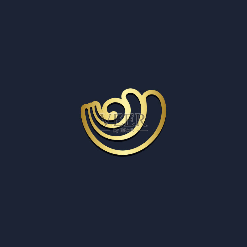 抽象海浪沙滩金色Logo图标素材