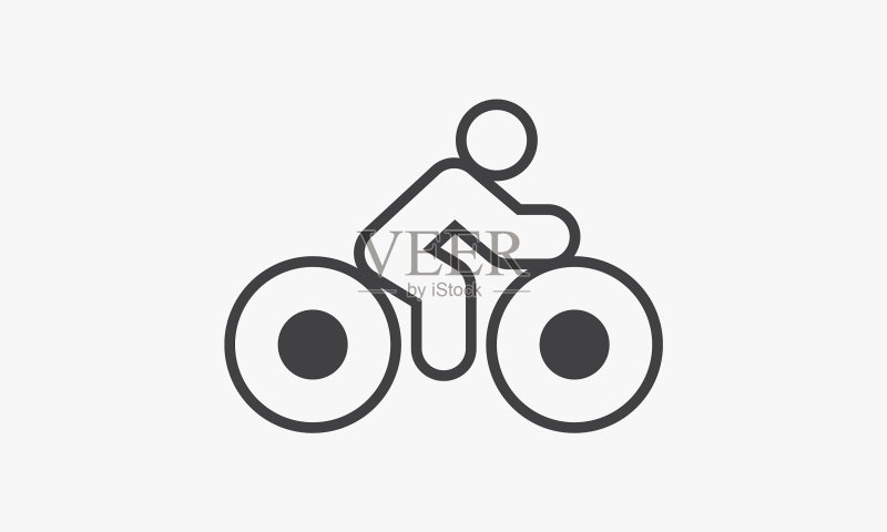 自行车线条图标图标素材