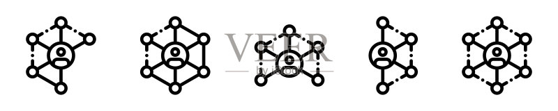 通信矢量图标。团队合作概念图标。网络矢量图标。图标素材