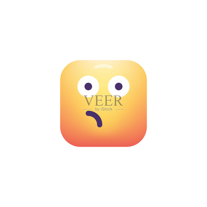 渐变色表情符号立方体设计图标素材