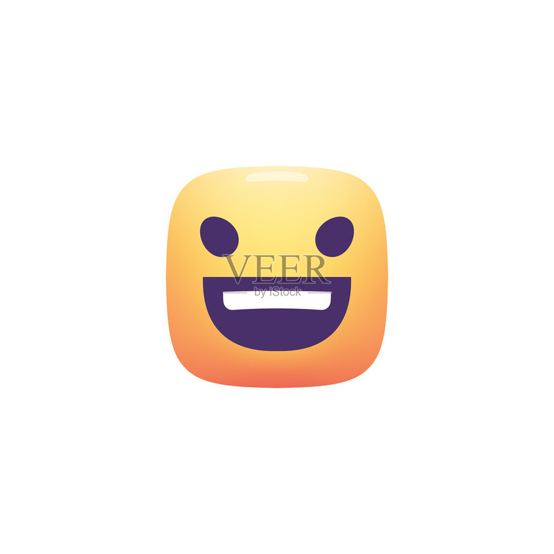 可爱小表情彩色渐变图标素材